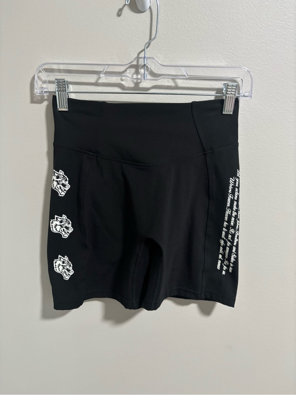 Darc Sport Black High-Rise Bike Shorts with White Graphic Details